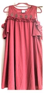 Pink dress with embroidery